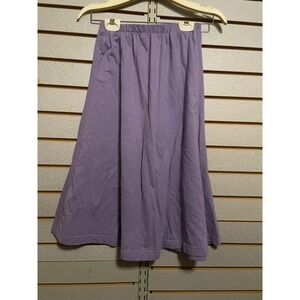 Vintage Sue Scott Purple Midi Skirt Elastic Waist MP‎ Style 56195 Medium Petite